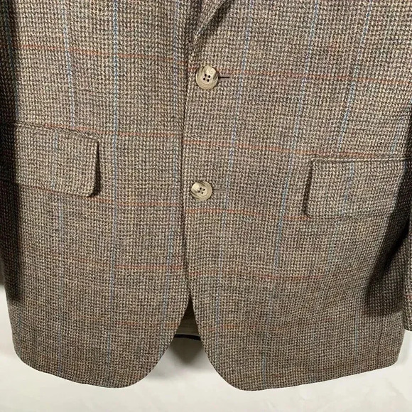 Vintage Oscar De La Renta Sport Coat Men’s Brown Plaid Jacket - Picture 3 of 12